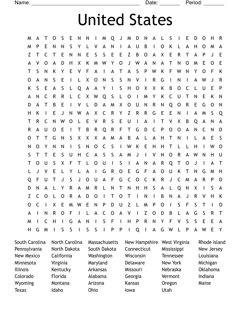 United States Word Search