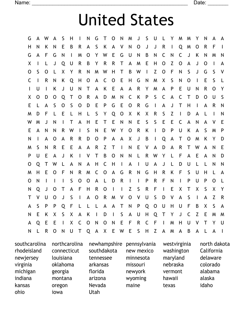 United States Word Search