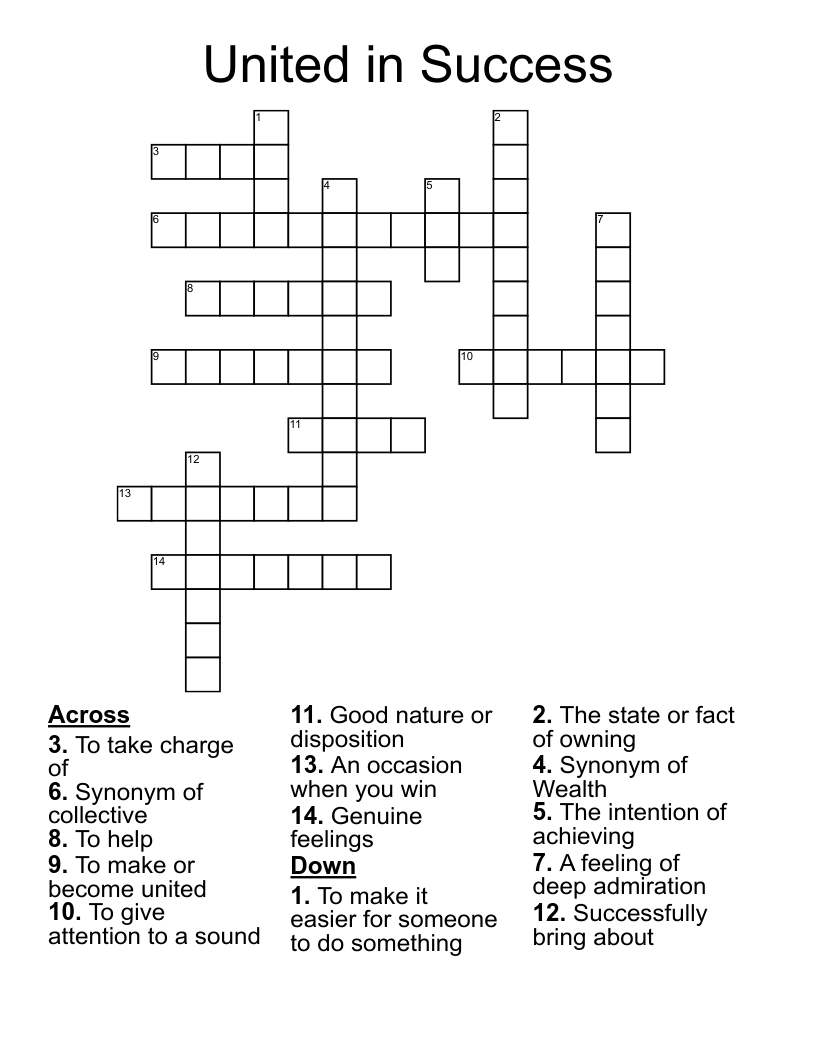 United in Success Crossword
