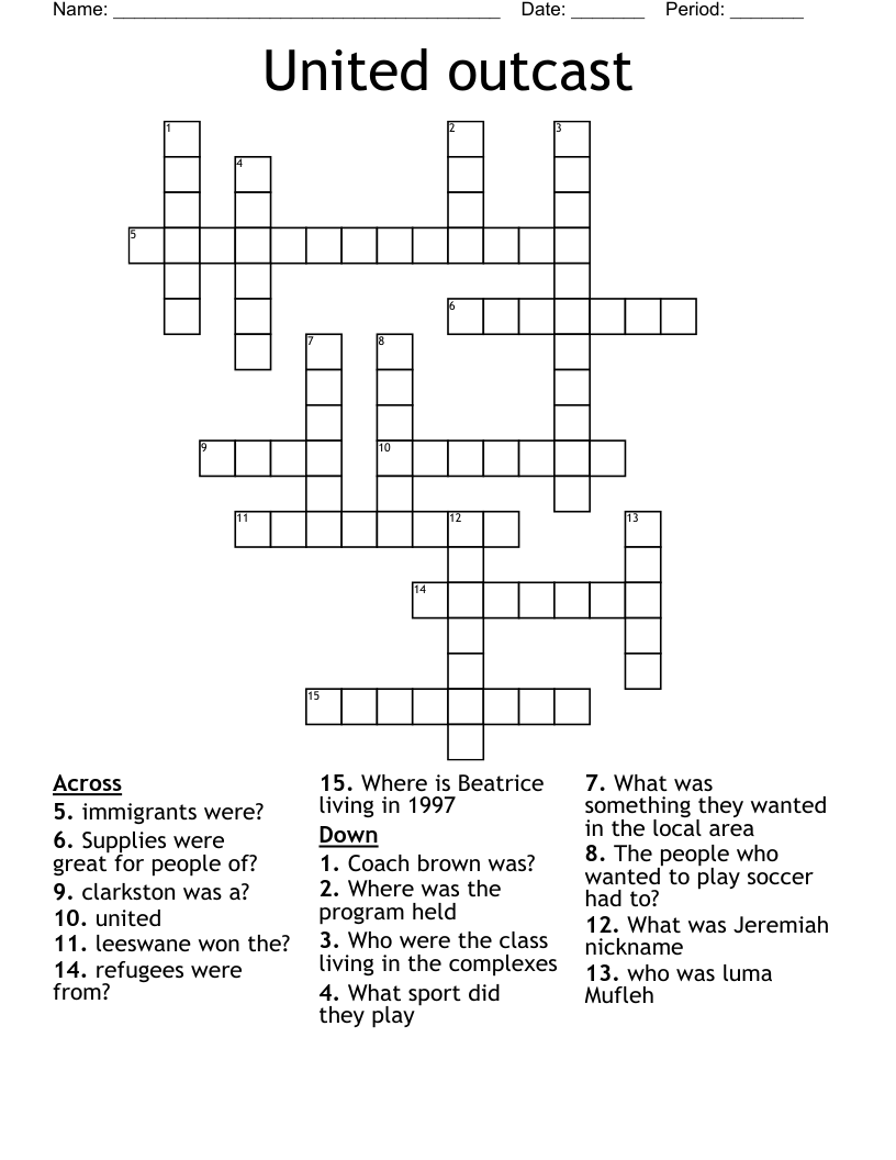 United outcast Crossword