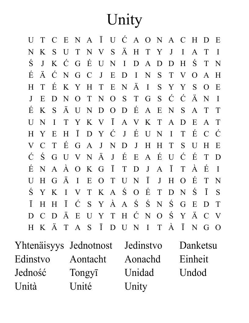 Unity Word Search