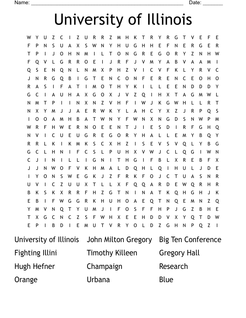University of Illinois Word Search