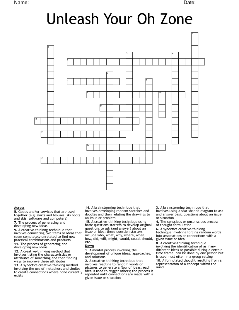 Unleash Your Oh Zone Crossword
