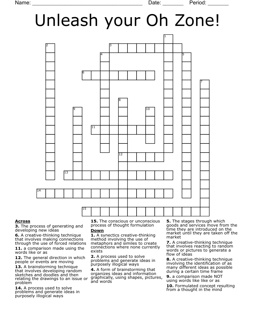 Unleash your Oh Zone! Crossword