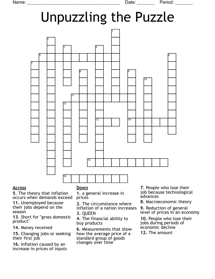 Unpuzzling the Puzzle  Crossword