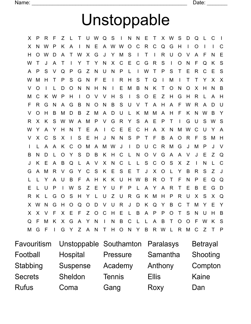 Unstoppable Word Search