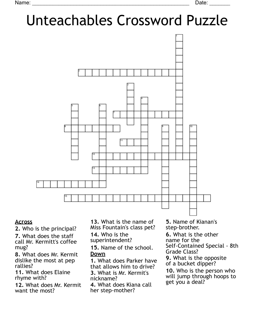 Unteachables Crossword Puzzle