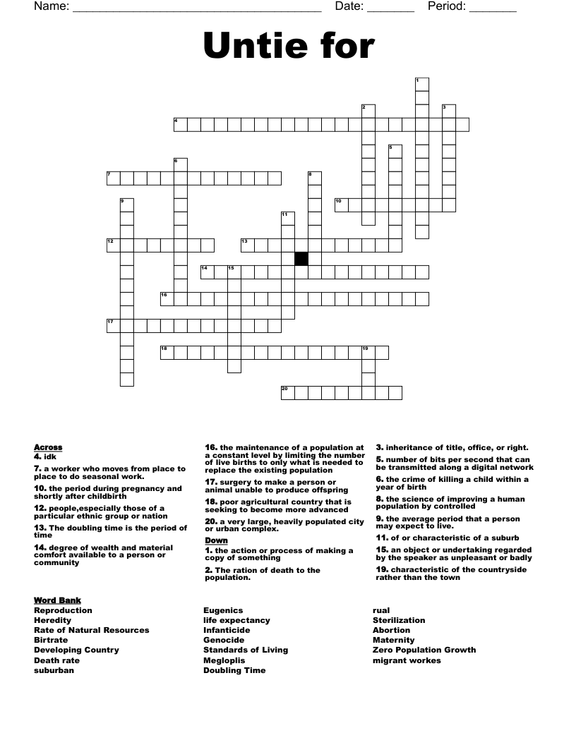 Untie for  Crossword