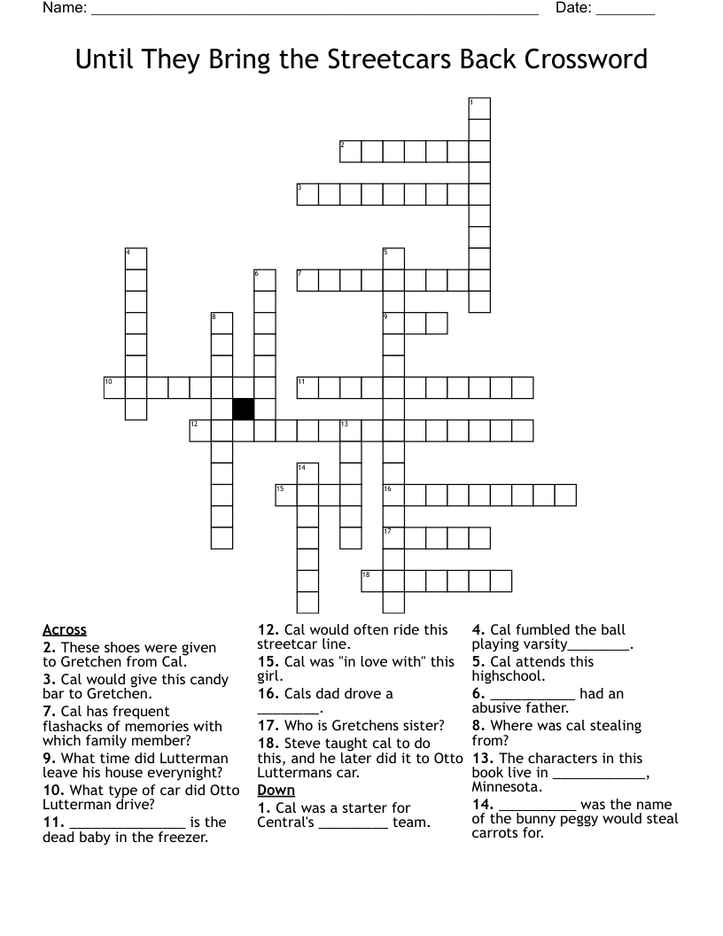 Until They Bring the Streetcars Back Crossword