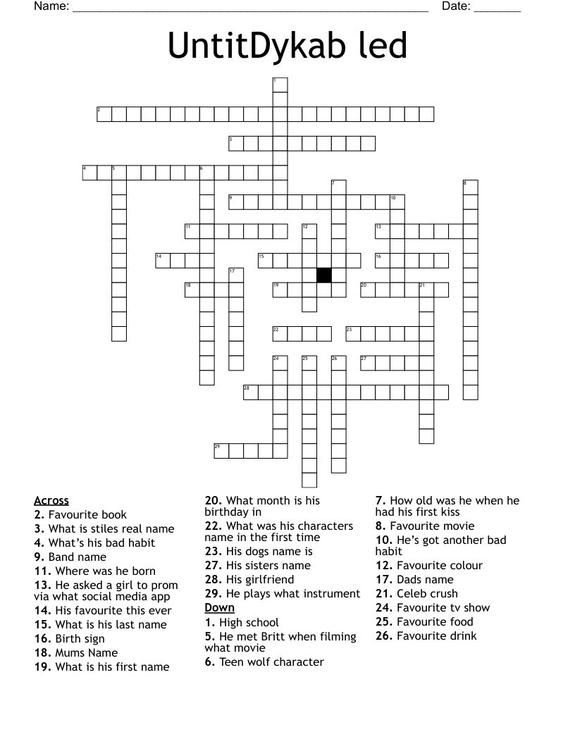 UntitDykab led Crossword