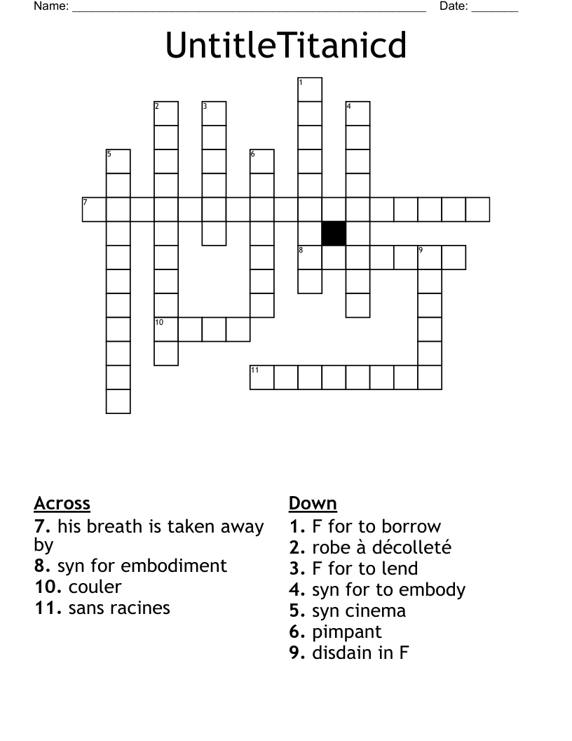 UntitleTitanicd Crossword