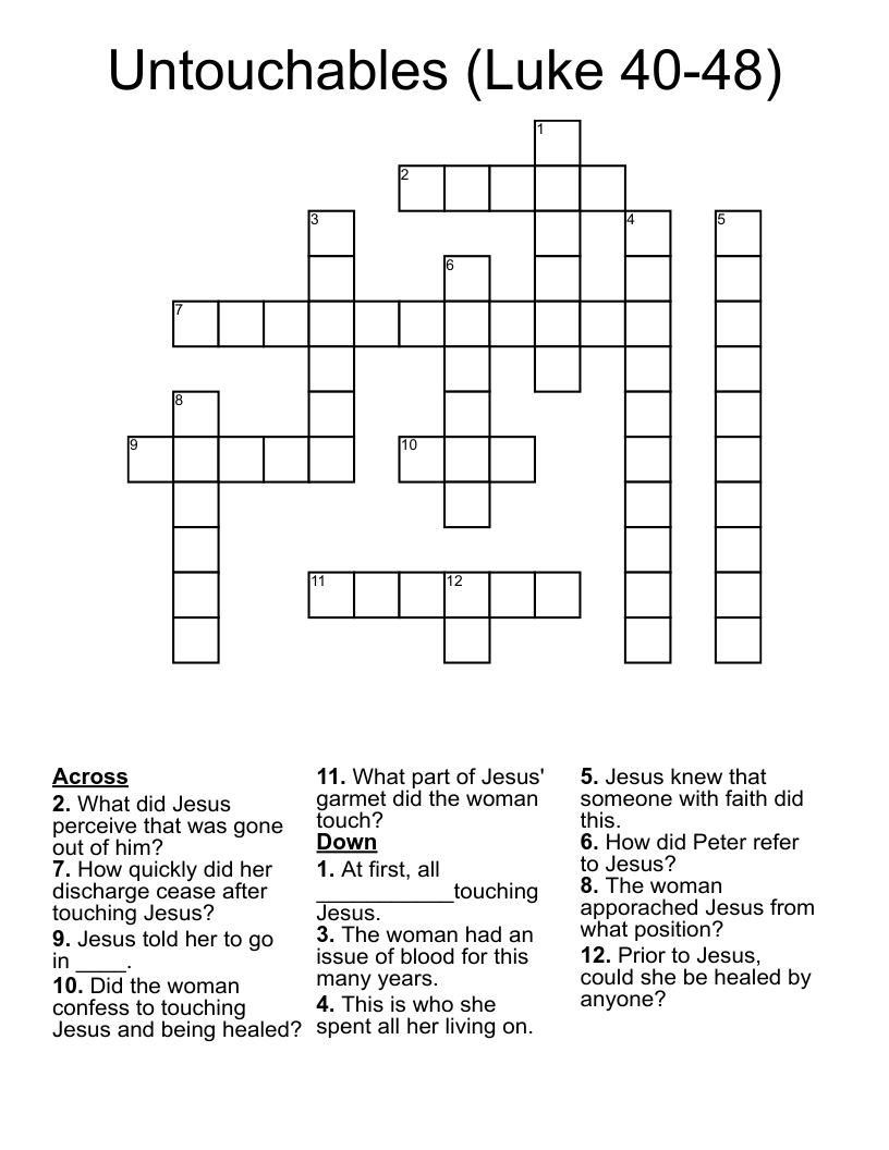 Untouchables (Luke 40-48) Crossword