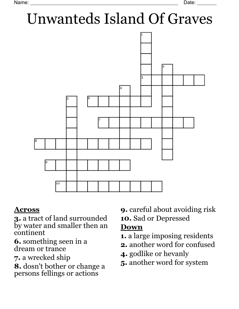 Unwanteds Island Of Graves  Crossword