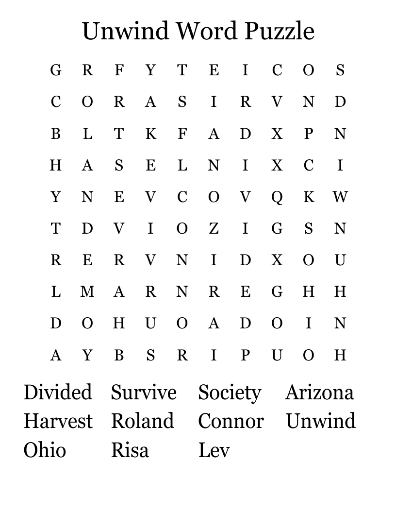 Unwind Word Puzzle Word Search