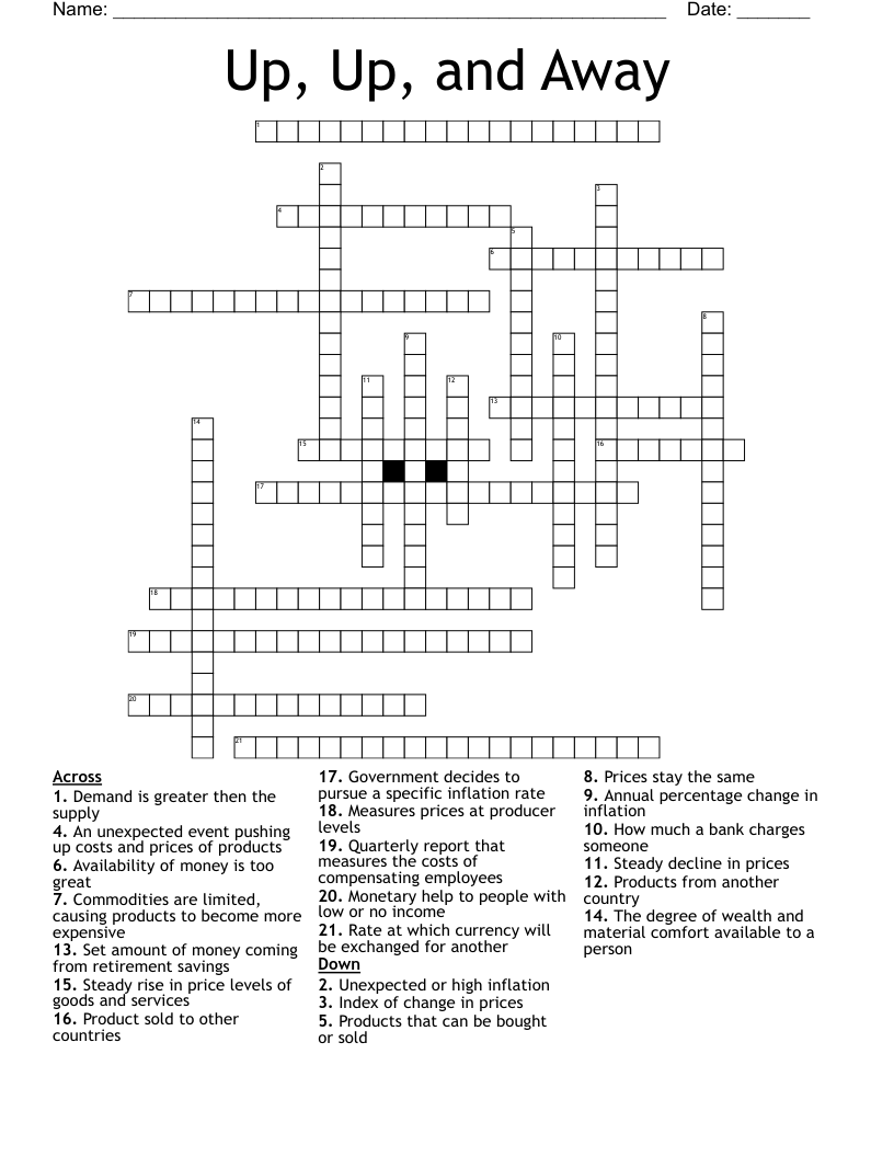 Up, Up, and Away  Crossword