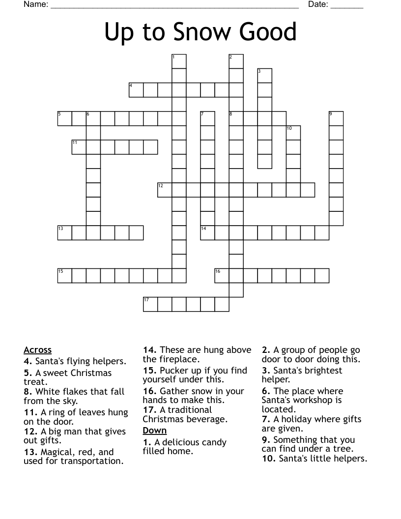 Up to Snow Good Crossword