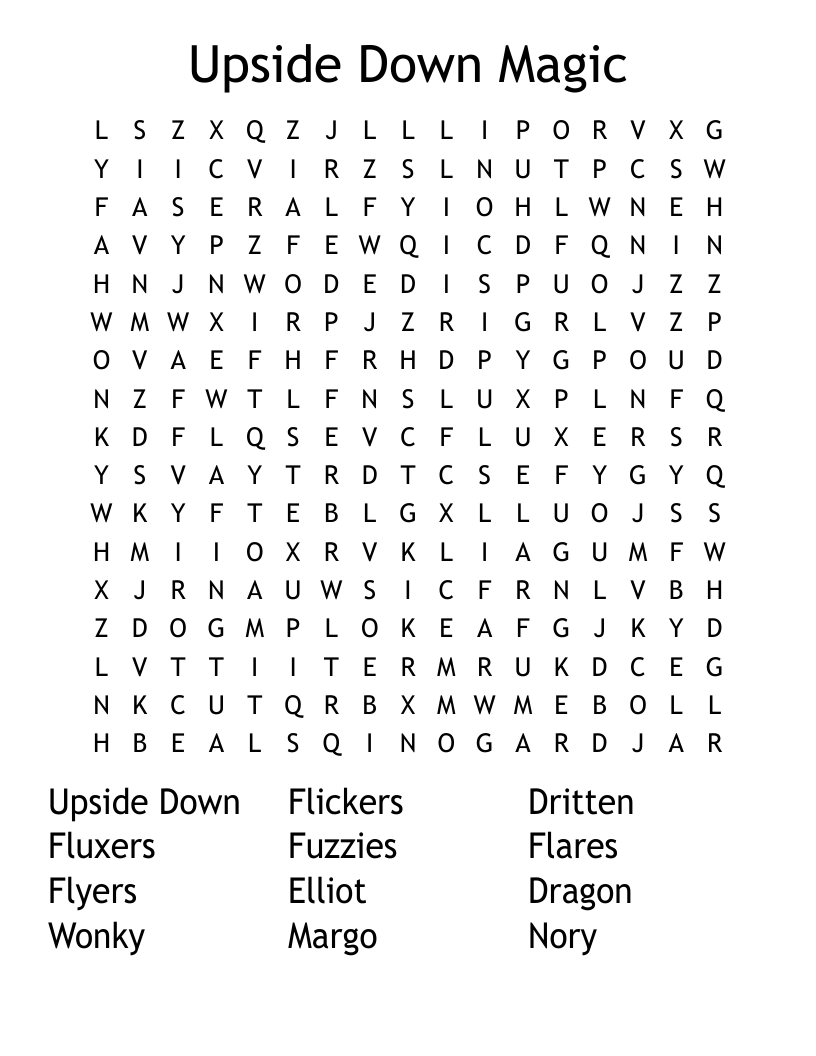 Upside Down Magic Word Search