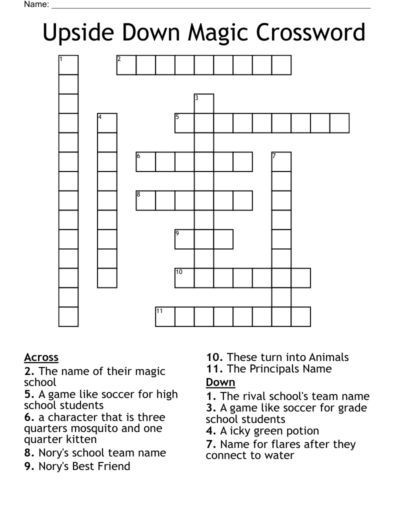 Upside Down Magic Crossword