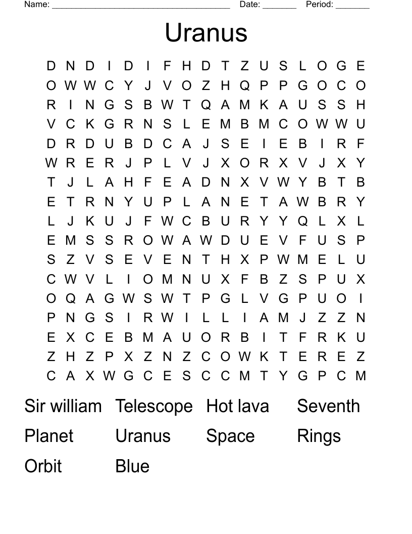 Uranus Word Search