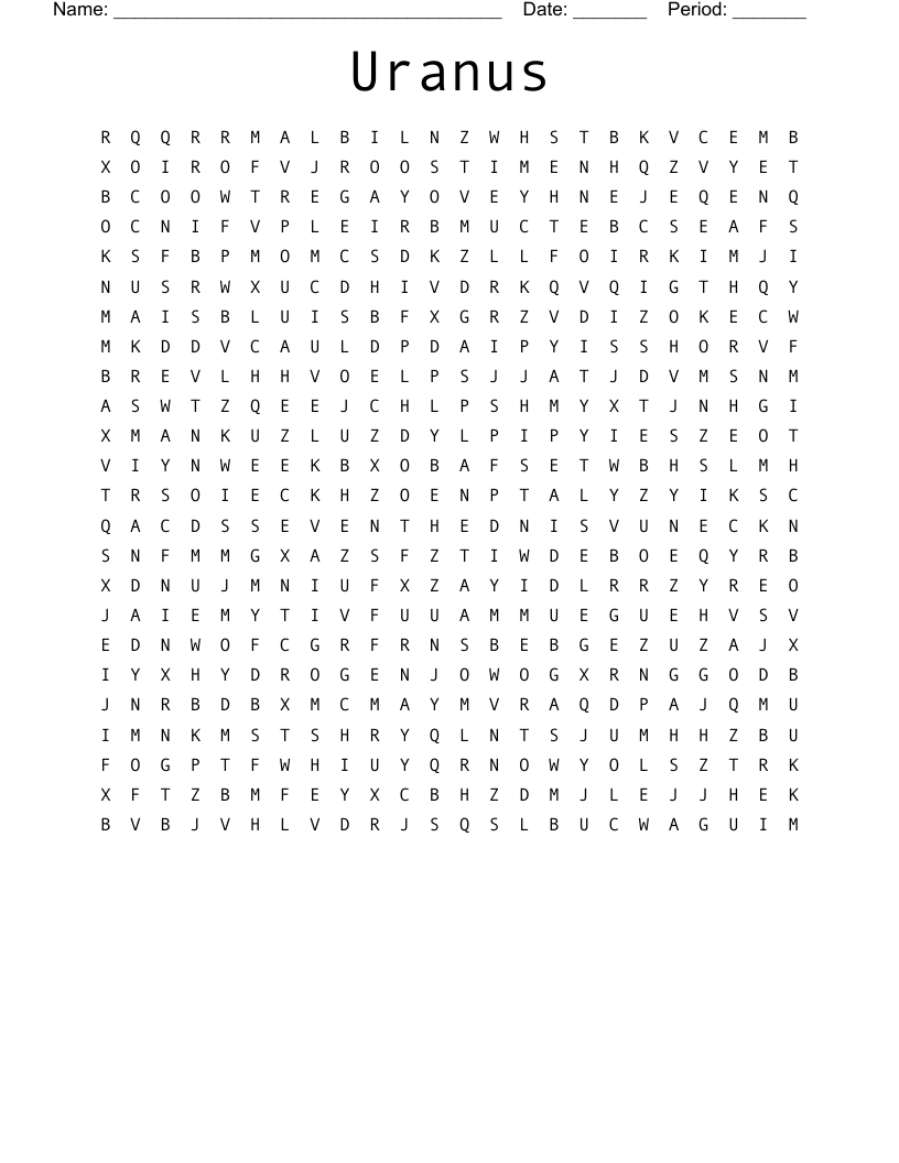Uranus Word Search