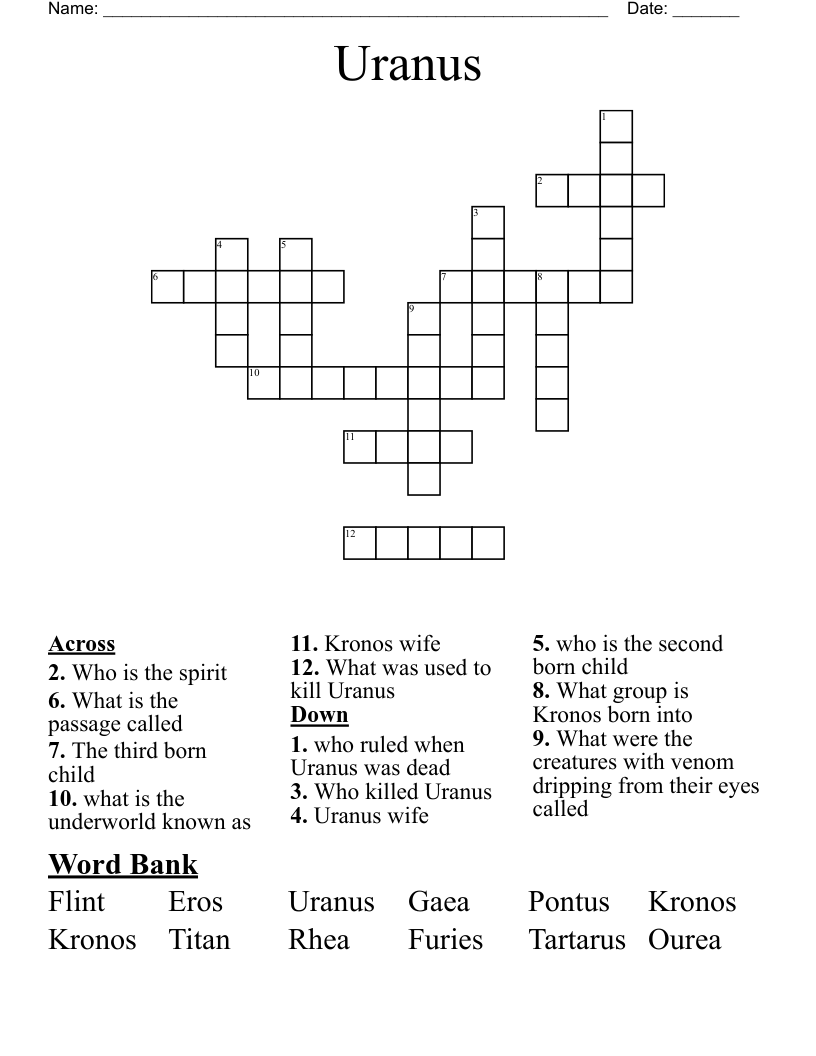 Uranus Crossword