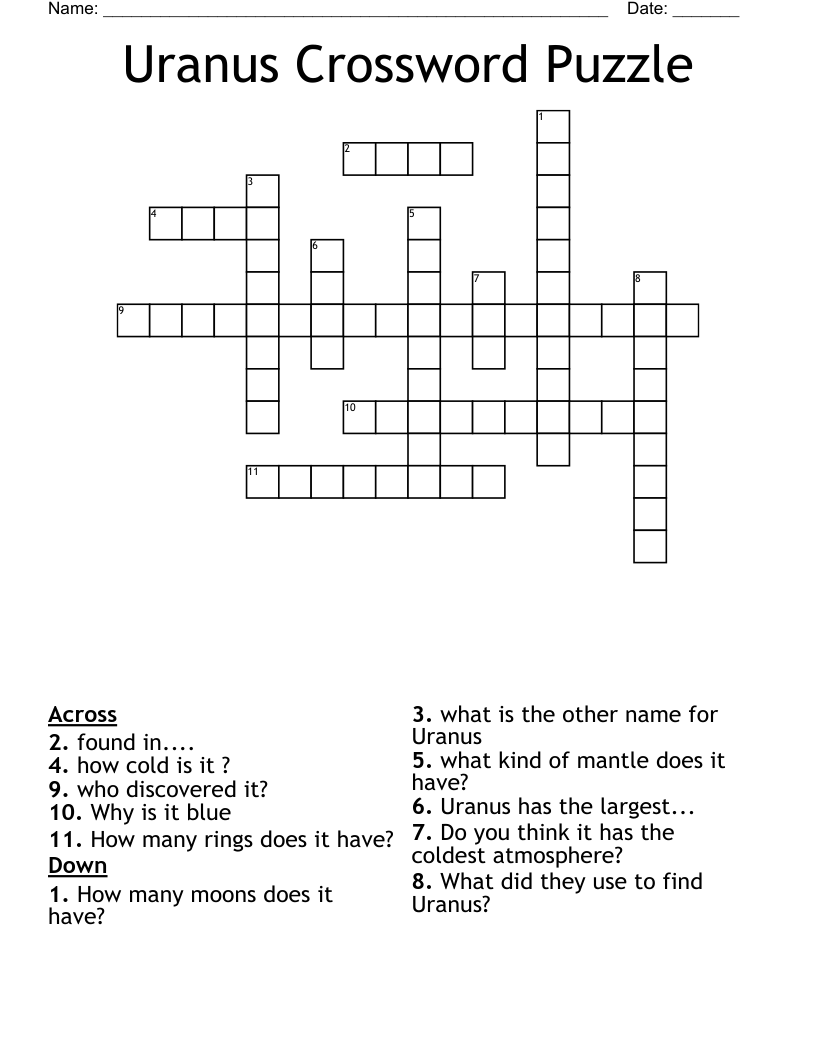 Uranus Crossword Puzzle