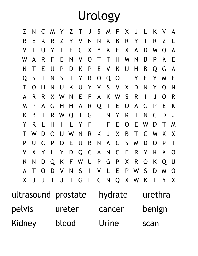Urology Word Search
