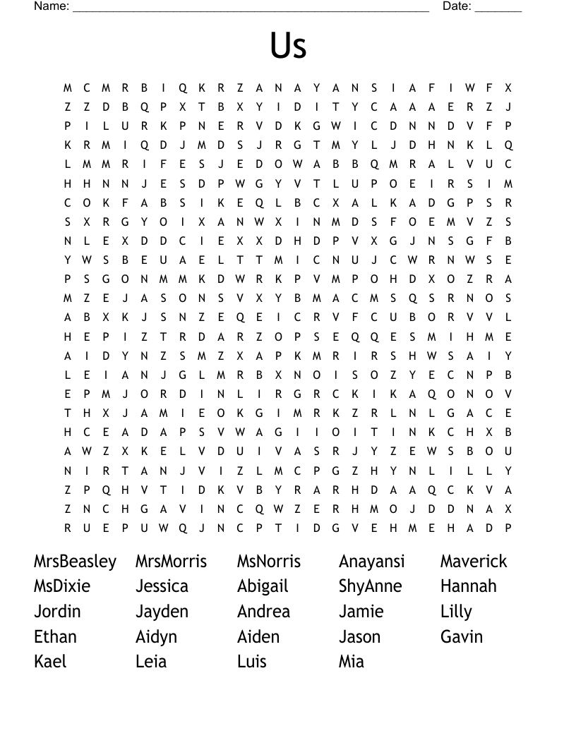 Us  Word Search