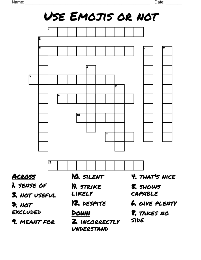 Use Emojis or not Crossword
