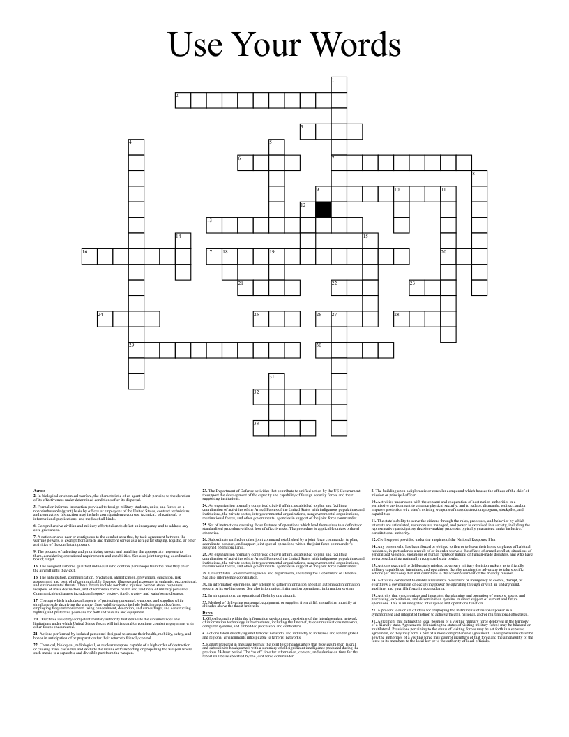 Use Your Words Crossword