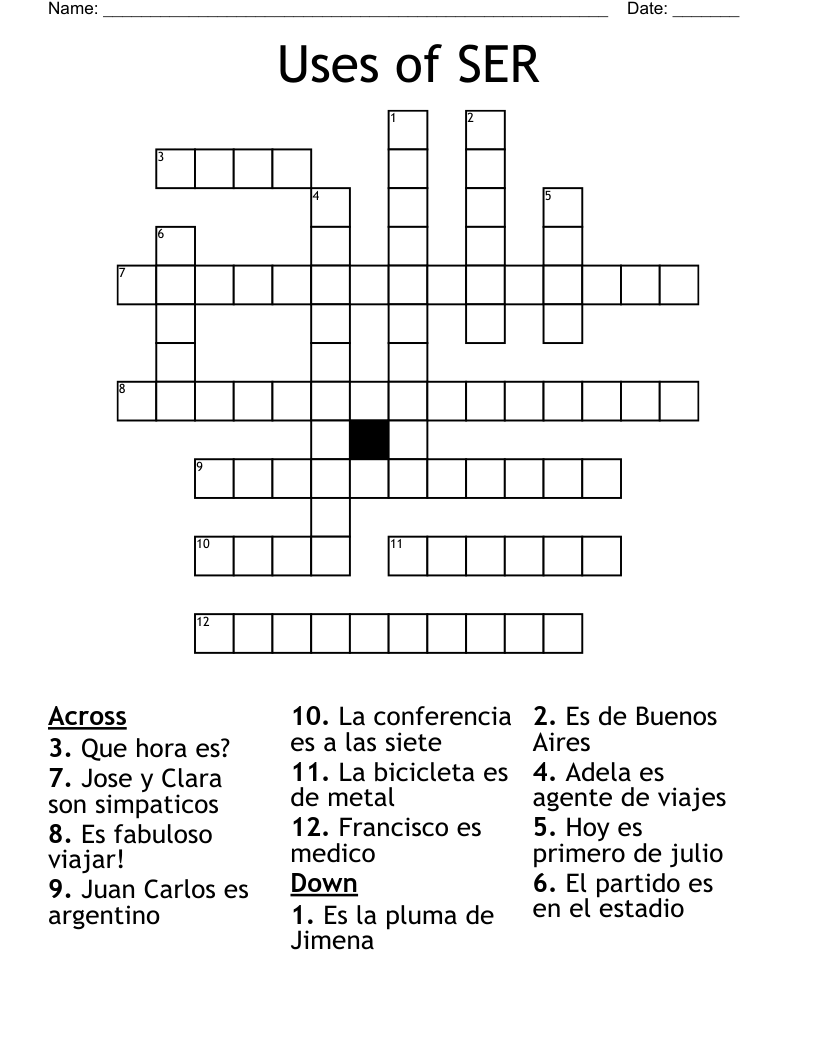 Uses of SER Crossword