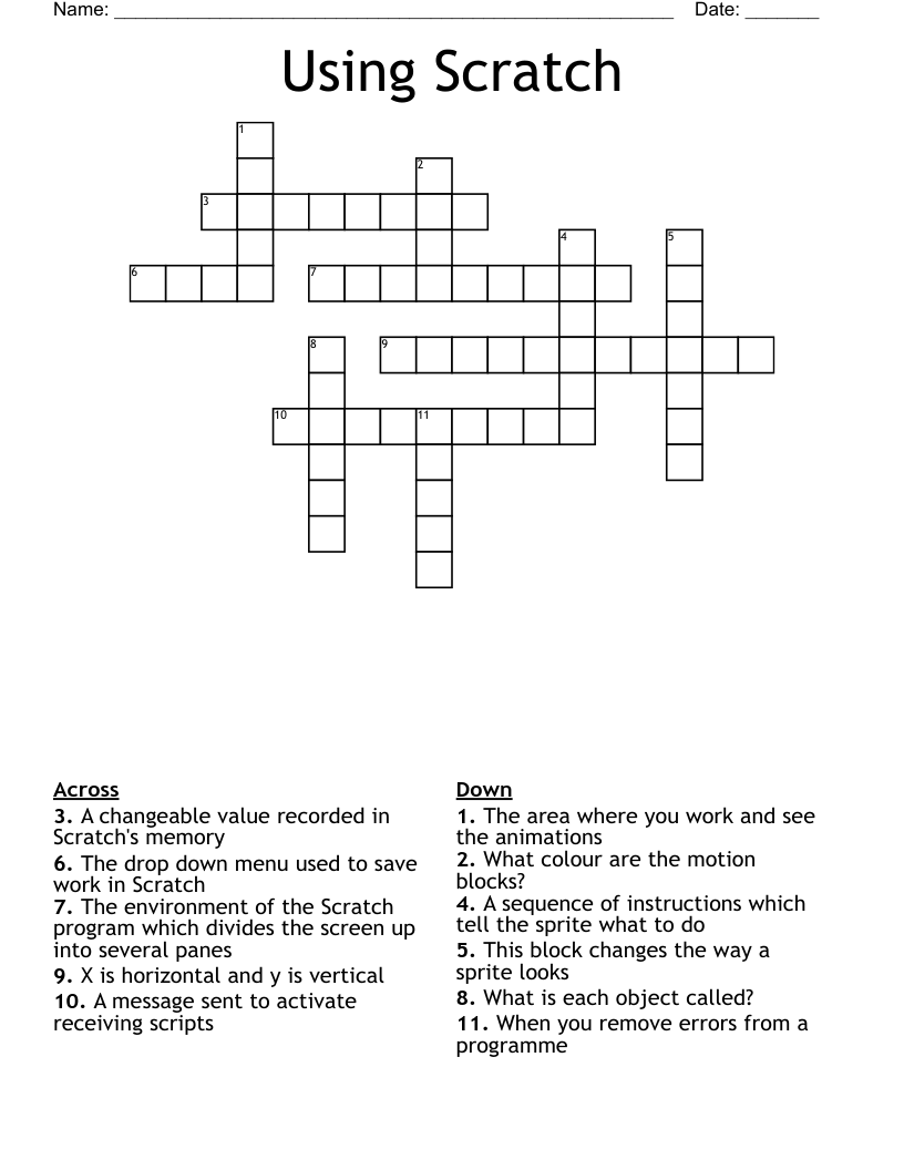 Using Scratch Crossword