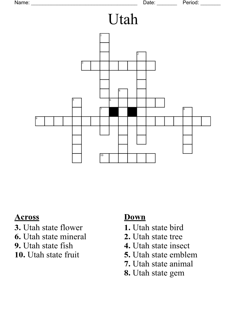 Utah Crossword