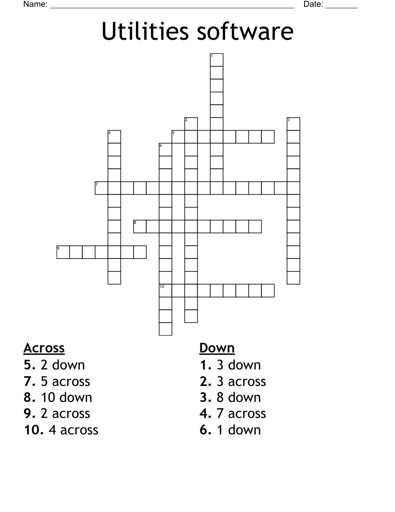 Utilities software Crossword