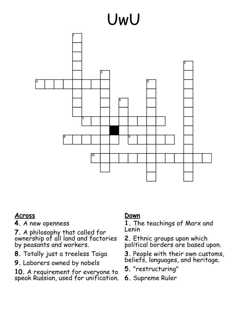 UwU Crossword