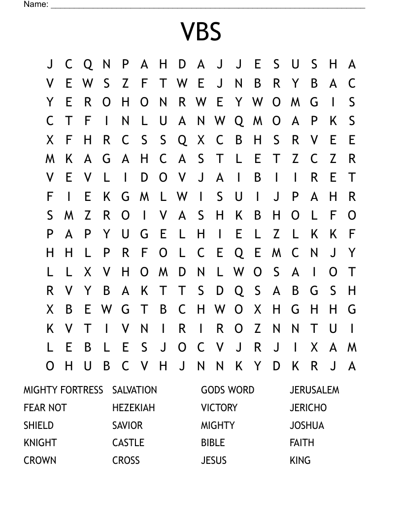 VBS Word Search