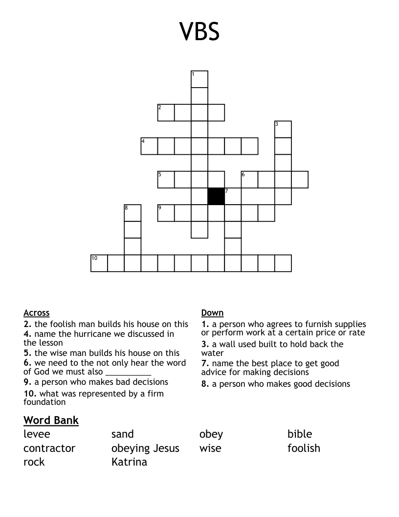 VBS Crossword