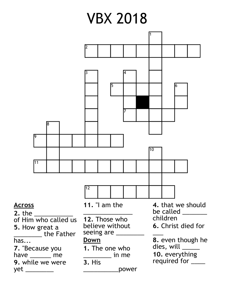 VBX 2018 Crossword