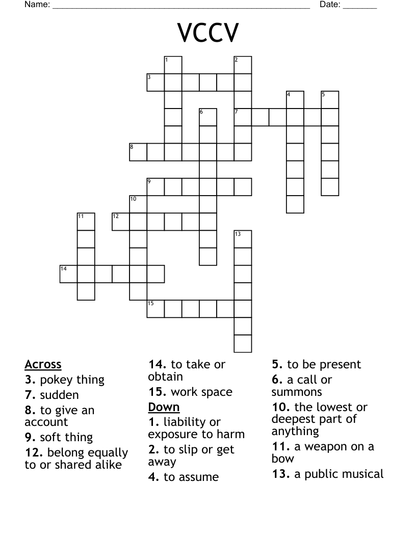 VCCV Crossword
