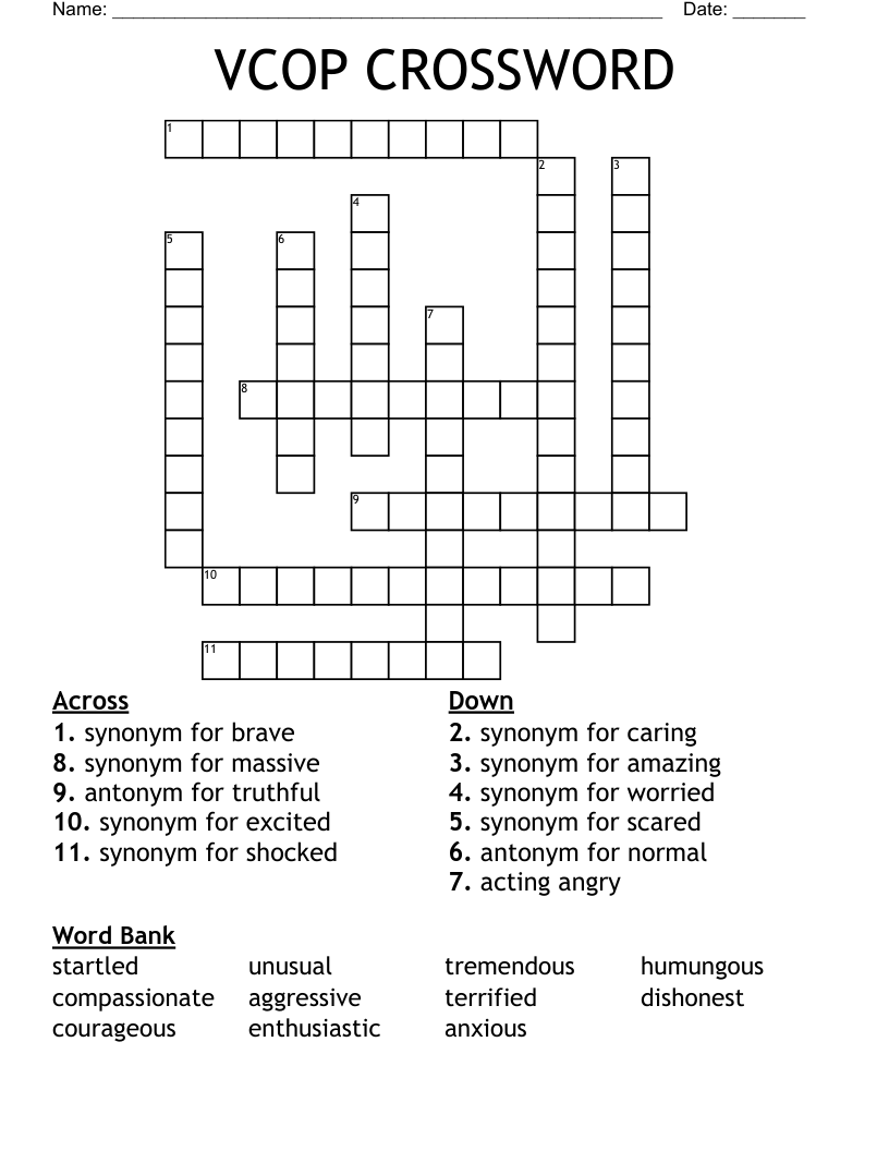 VCOP CROSSWORD