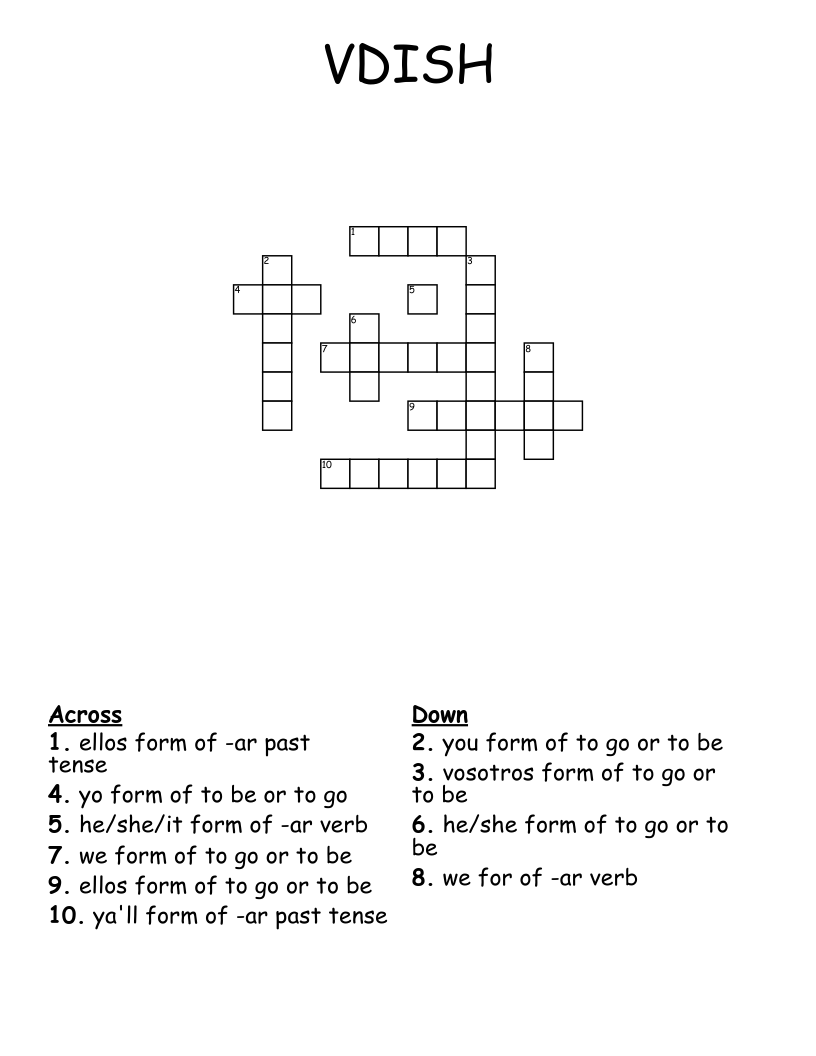 VDISH  Crossword