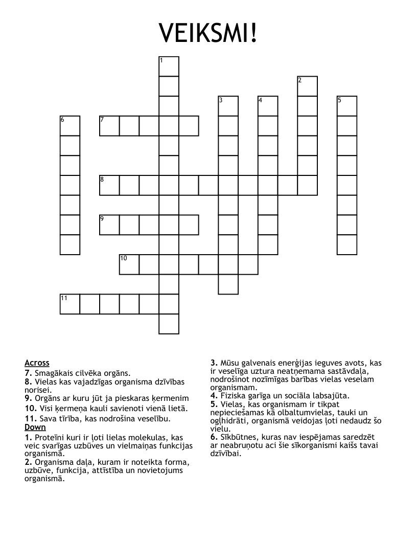 VEIKSMI! Crossword