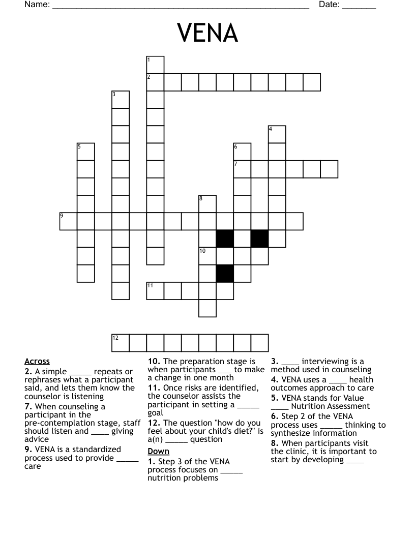 VENA Crossword
