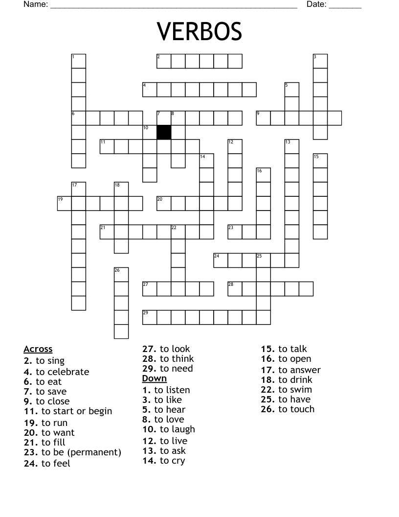 VERBOS Crossword