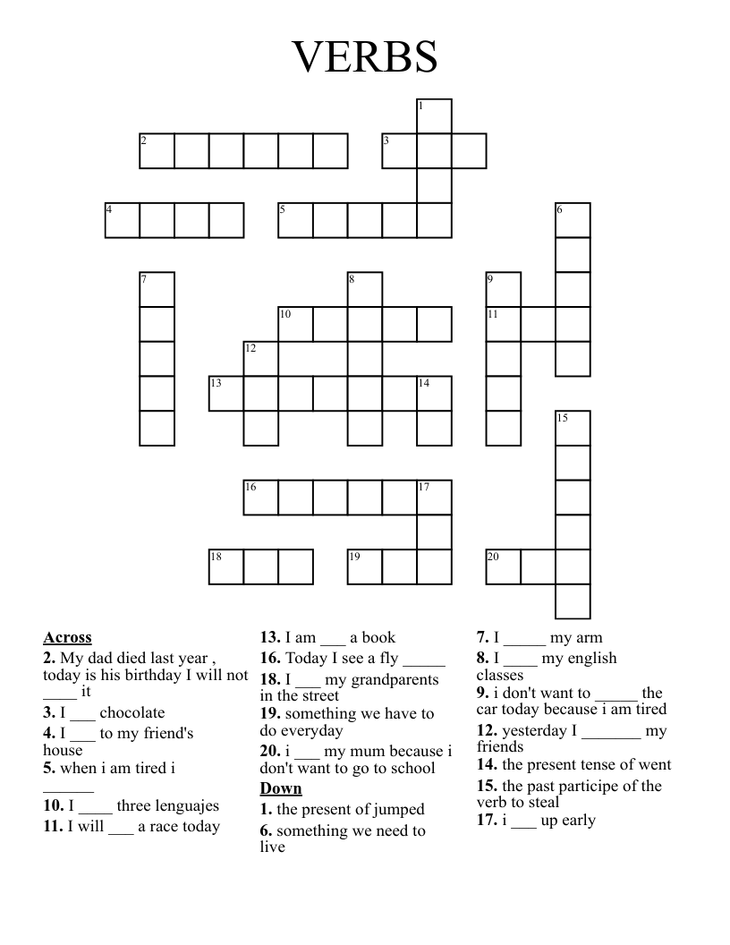 VERBS Crossword