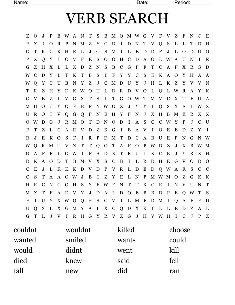 VERB SEARCH Word Search
