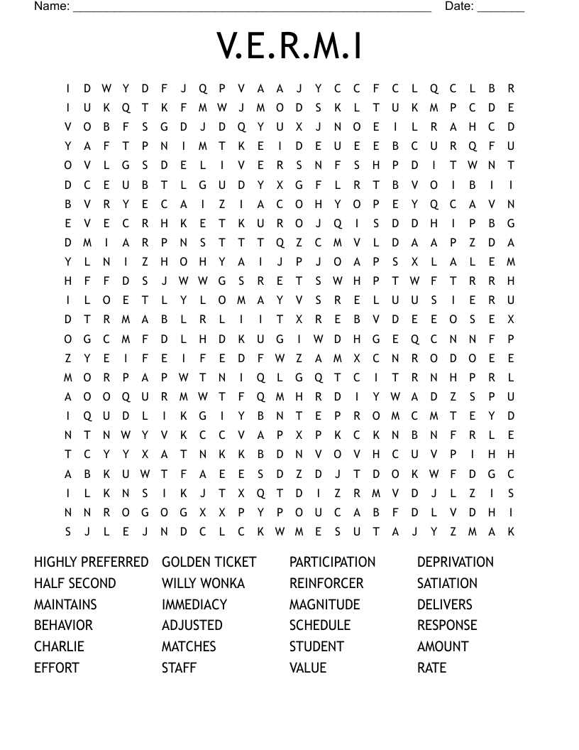 V.E.R.M.I Word Search