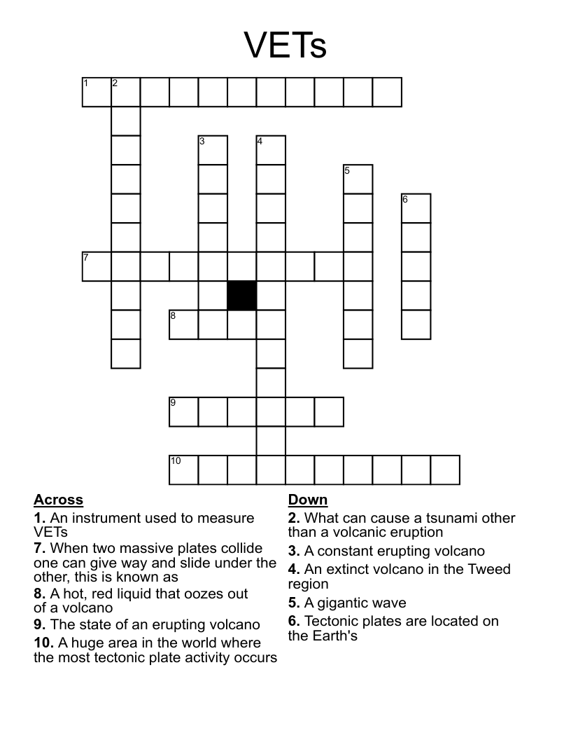 VETs  Crossword