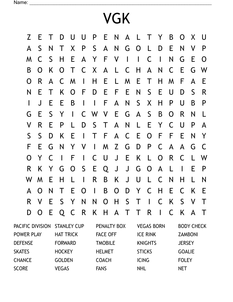 VGK Word Search
