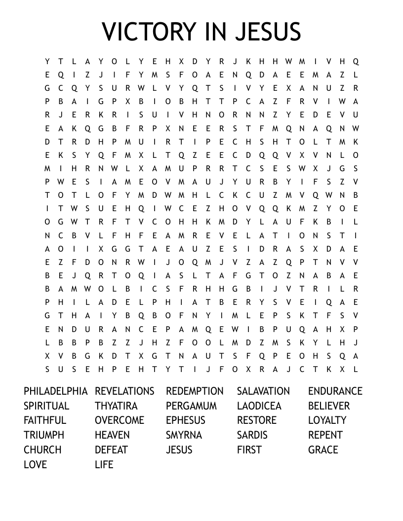VICTORY IN JESUS Word Search